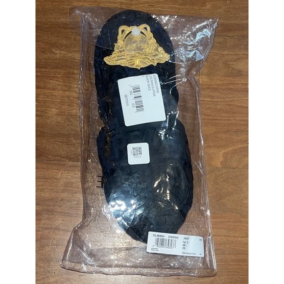 Versace Medusa Logo Mania Embroidered Slipper in Black Small 5,5-6.5 New Womens - Picture 6 of 8